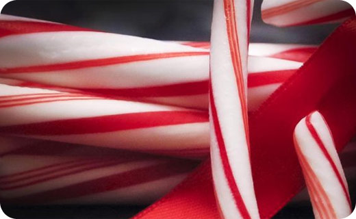 Candy cane scented candles