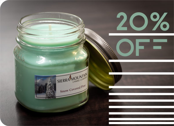 20 percent off candle sale