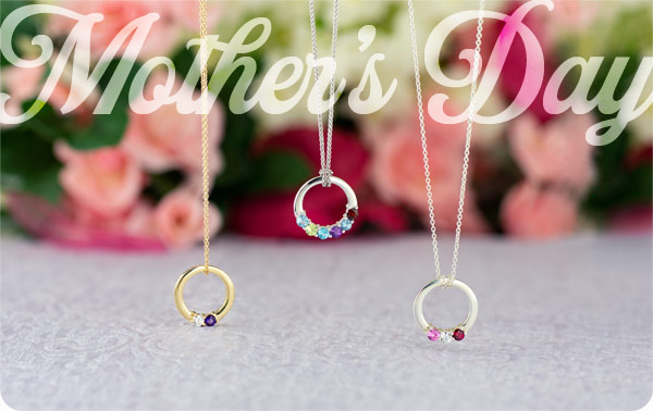 Mothers day circle necklaces