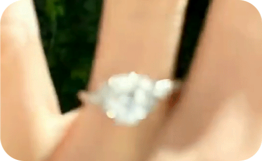 Engagement ring being worn
