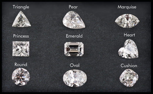 A group of loose diamonds of different shapes