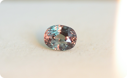 A single oval alexandrite gemstone
