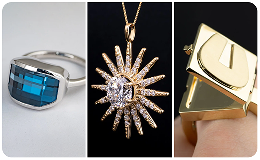 A collage showing three recent custom designs