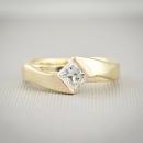 Modern channel set princess cut diamond engagement ring