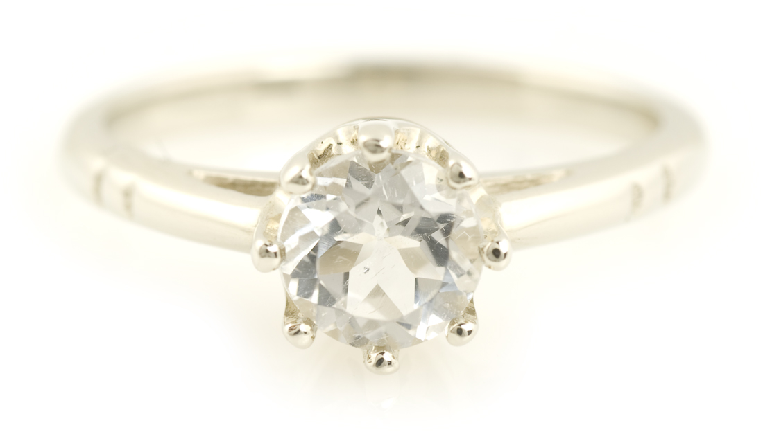 White Topaz Cathedral Ring