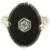 Antique Onyx and Old European Diamond Ring