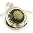 Asteria Wheel Circle Pendant with White Sapphires Angled View