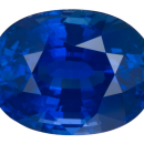 A stunning rich blue oval sapphire