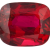 A fiery red cushion cut ruby