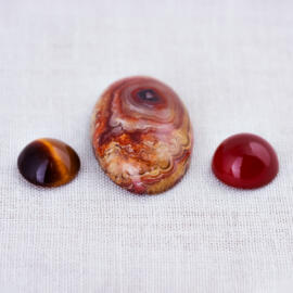 Loose Tigers Eye Jasper and Carnelian gems