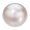 A pure white round cultured pearl