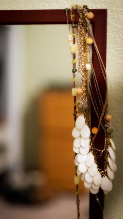 Hang necklaces to organize them