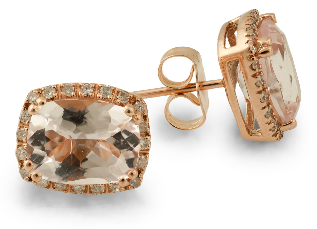 Rose Gold Morganite Earrings
