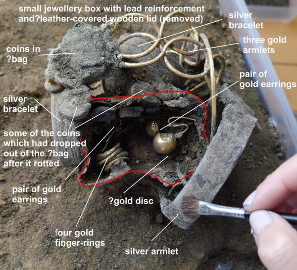 Ancient Roman jewelry find - labeled