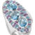 Blue Topaz and Amethyst Abstract Ring