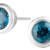 London Blue Topaz Bezel Stud Earrings