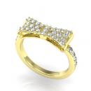 Yellow gold diamond delicate bow ring