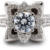 White gold lotus flower engagement ring