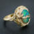 Opal leaf design custom ring - front