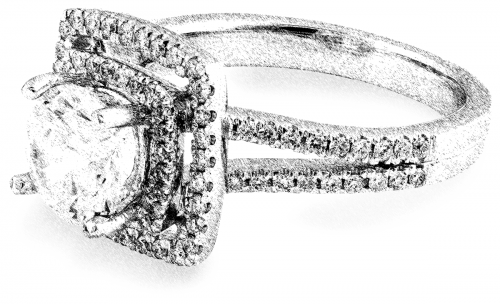 Double halo engagement ring setting from Arden Jewelers