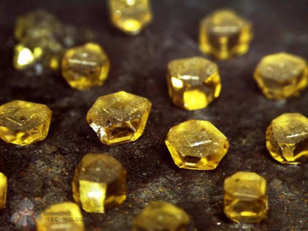 Rough yellow lab grown diamonds