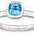 Silver Stackable Ring with Cushion Cut Blue Topaz