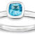 Silver Stackable Ring with Cushion Cut Blue Topaz