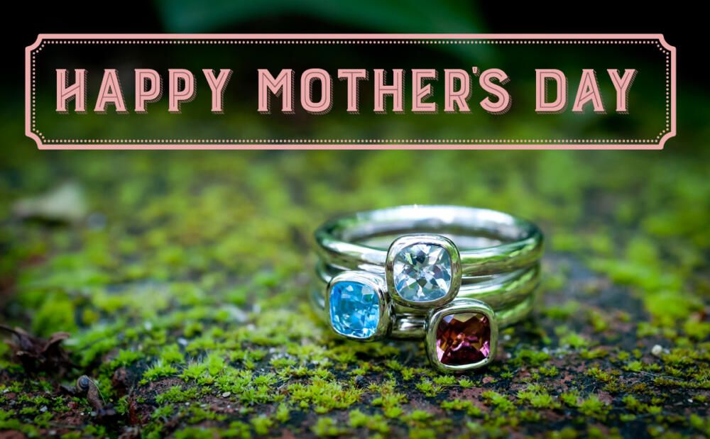 Stackable birthstone rings for Mothers Day