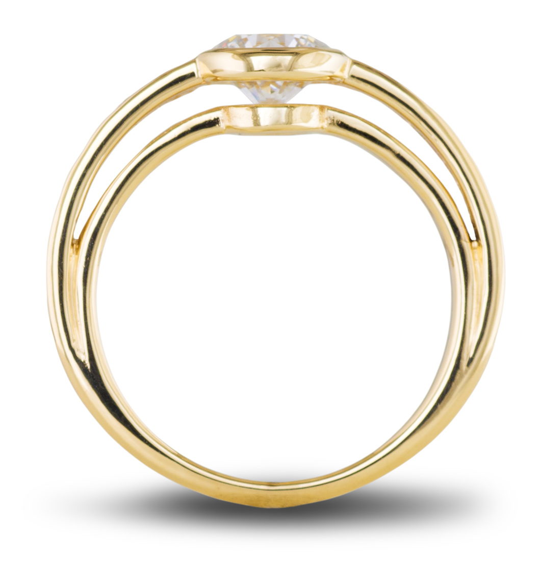 Balance eco friendly lab grown diamond engagement ring - Top