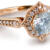 Rose gold vintage halo engagement ring side