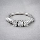 Three Stone Engagement Ring with European Shank
