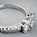 Three Stone Engagement Ring with European Shank - Detail