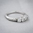 Three Stone Engagement Ring with European Shank - Side