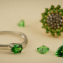 Tsavorite garnet is a rare and beautiful green gem