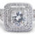 Double Square Halo Engagement Ring with Criss-Cross Shank