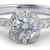 Arched Halo Engagement Ring with Diamond Accents