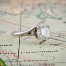 Custom white gold modern solitaire engagement ring angle