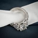 Diamond three stone statement engagement ring - top