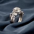 Mermaid custom diamond engagement ring - perspective