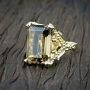 Smoky Quartz Custom Statement Ring - Left Side