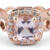 Woven Shank Morganite Halo Ring