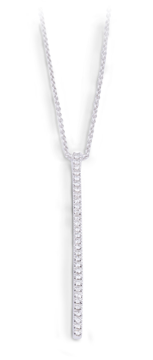 Minimalist Bar Necklace with Diamond Accents