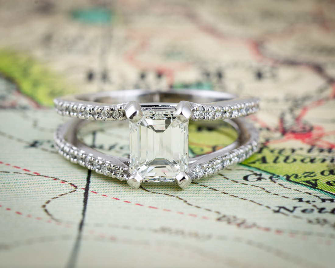 Round Basket Head, Double Prongs, Cathedral Split Shank Diamond Engagement  Ring Setting - Barsky Diamonds