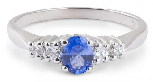 Oval Sapphire Ring with Diamond Accents