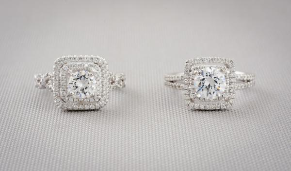 Double halo engagement rings