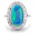 Vintage Black Opal Ring With Diamond Halo