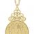 Custom engraved monogram circular pendant - yellow gold