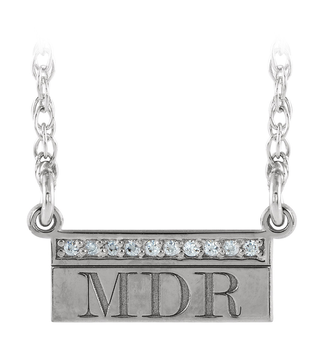 Custom Engraved Monogram Diamond Pendant : WB2028 : Arden Jewelers