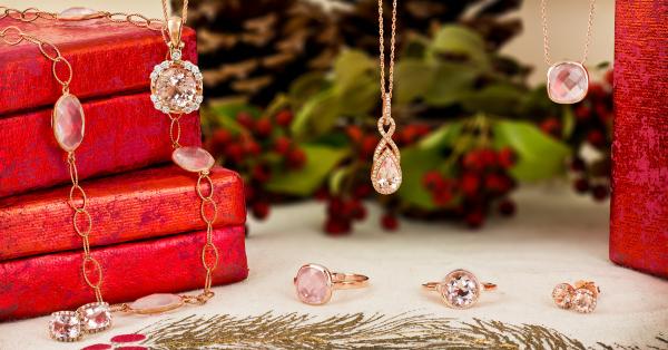 Rose gold and morganite and rose quartz jewelry gifts