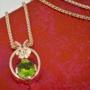 Oval peridot mothers pendant - bottom